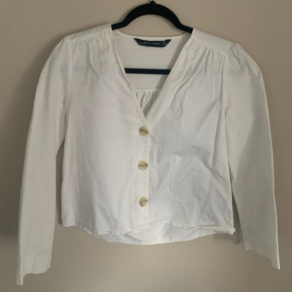 Zara Woman Linen White Shirt